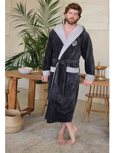 Халат мужской Lucas бамбуковый с капюшоном / Vien