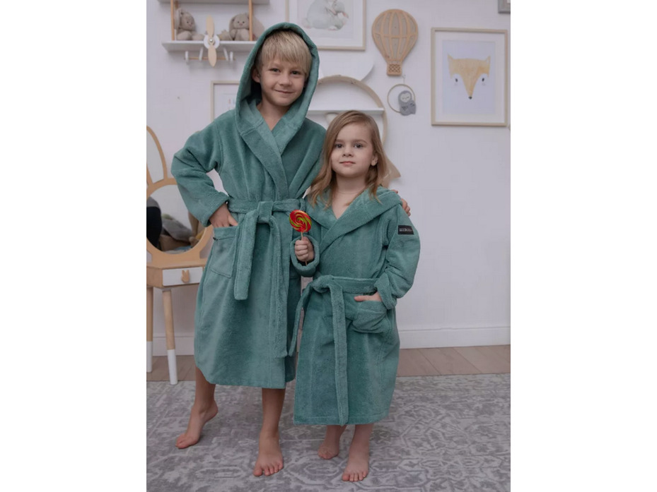 Халат детский Mini boss хлопковый с капюшоном / Vien