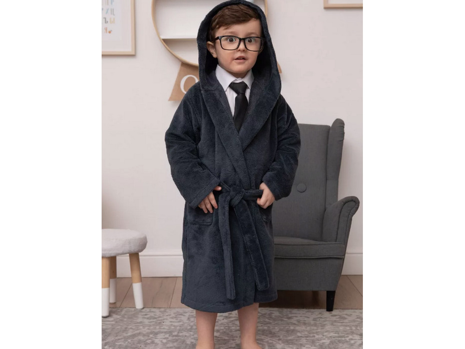 Халат детский Mini boss хлопковый с капюшоном / Vien