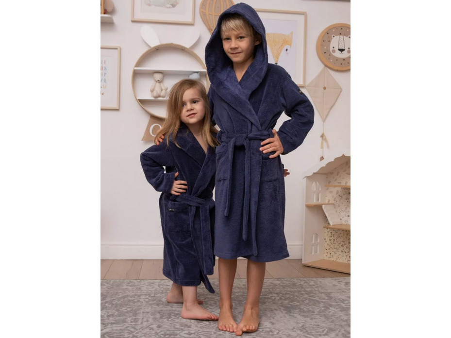 Халат детский Mini boss хлопковый с капюшоном / Vien