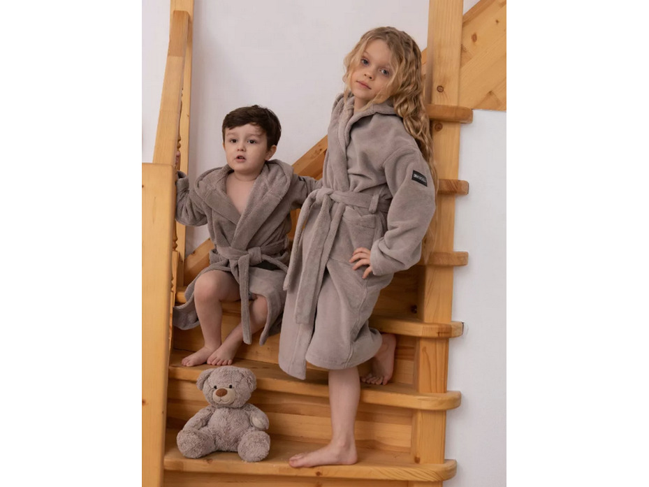 Халат детский Mini boss хлопковый с капюшоном / Vien