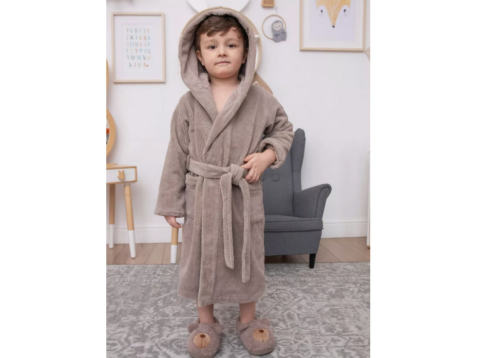 Халат детский Mini boss хлопковый с капюшоном / Vien