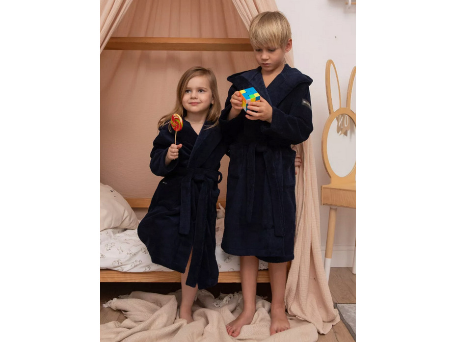 Халат детский Mini boss хлопковый с капюшоном / Vien