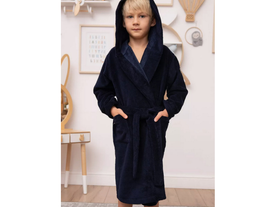 Халат детский Mini boss хлопковый с капюшоном / Vien