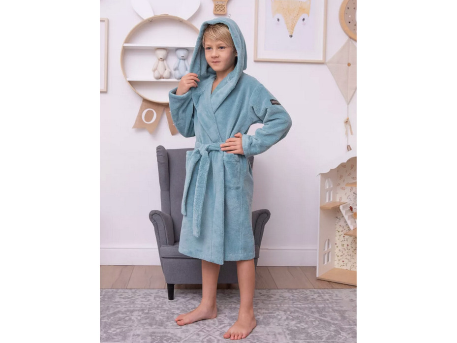 Халат детский Mini boss хлопковый с капюшоном / Vien