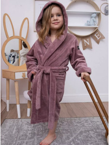 Халат детский Mini boss хлопковый с капюшоном / Vien