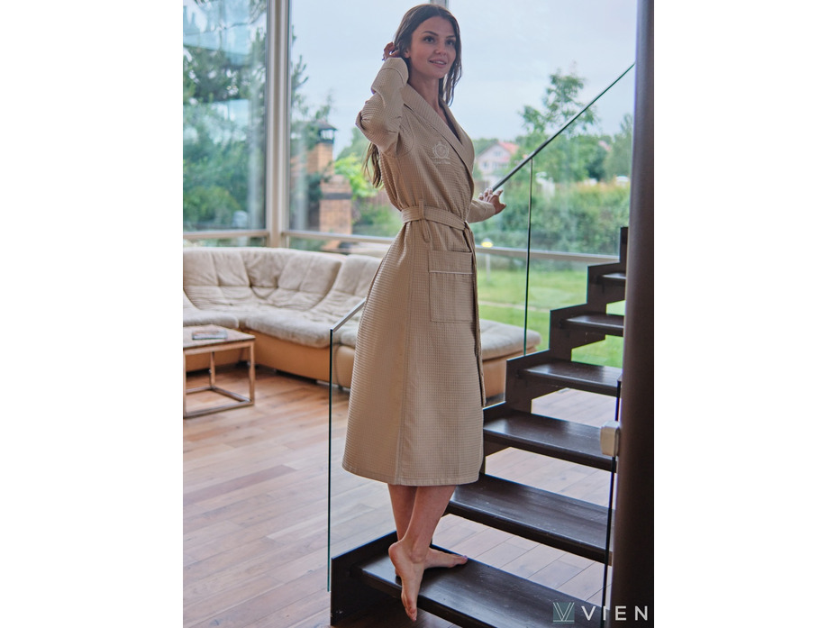 Халат женский Monaco вафельный / Vien