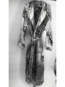 Халат женский натуральный шелк, Гранат серебристый / Silk Made in Germany