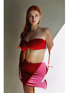 Топ купальный Bandeau lazada Красный / Calamoon