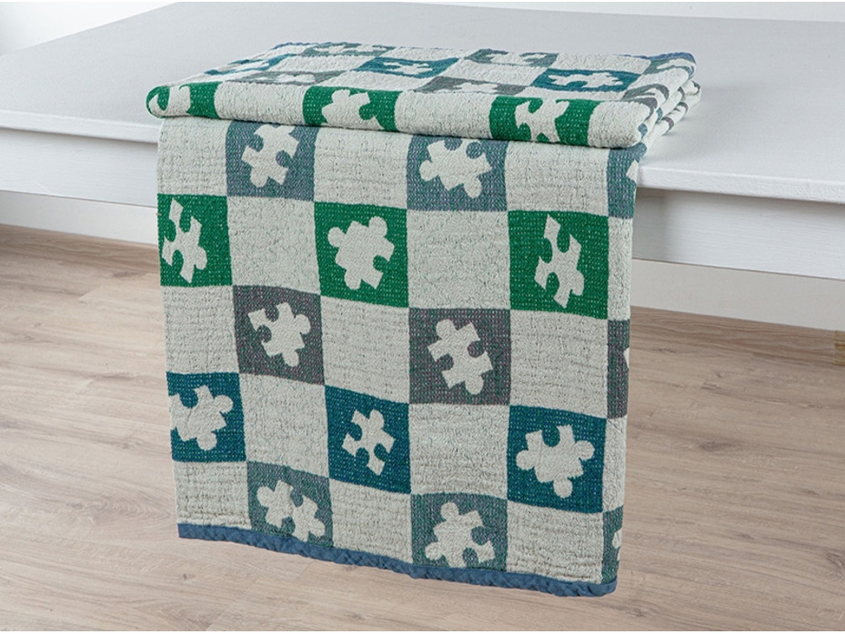 Плед 23С86-ШР Пазл льняной 110*170 / Белорусский лен