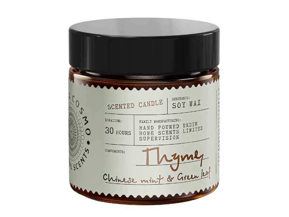 Свеча ароматическая в стекле ETC0215 Чабрец китайская мята и зеленый лист, 88 г / Eteria Cosmo