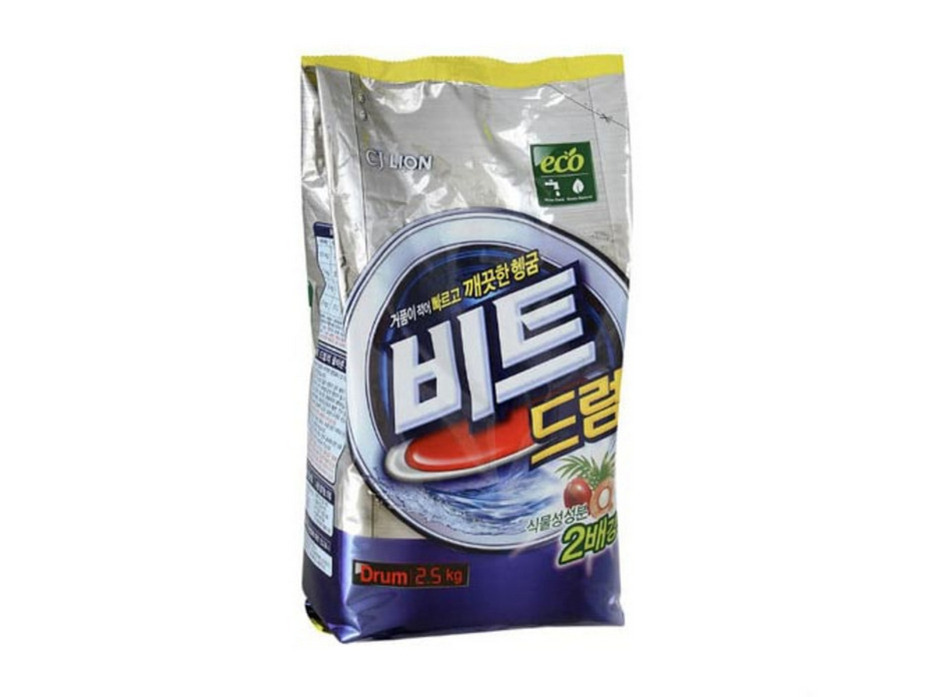 Концентрированный стиральный порошок автомат Beat drum для всех видов тканей мягкая упаковка 2,5 кг / Lion