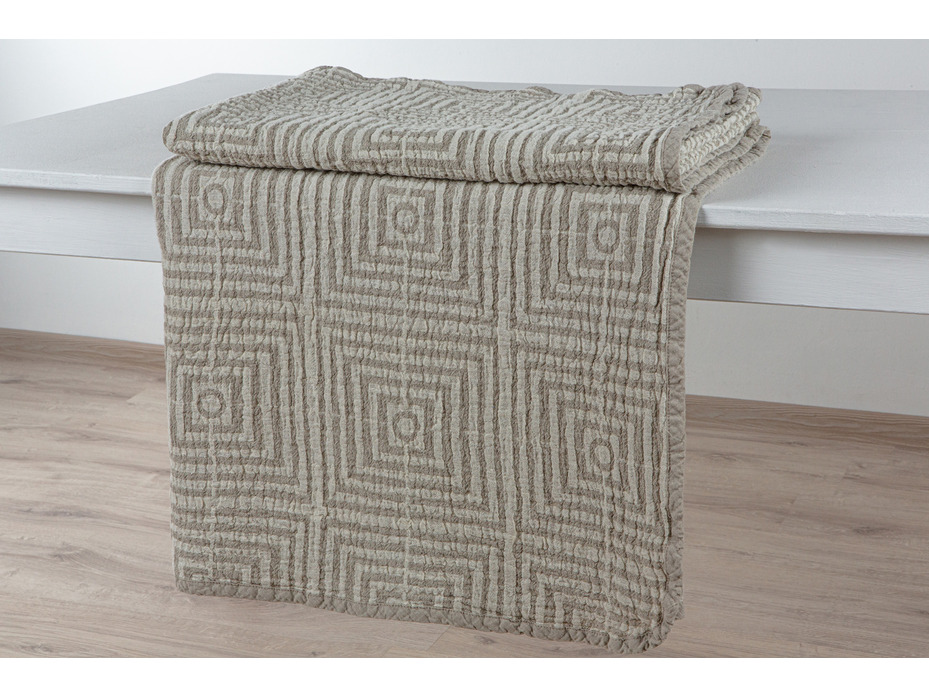 Плед 22С155-ШР Квадра льняной 190*210 / Белорусский лен Плед 22С155-ШР Квадра льняной 190*210 / Белорусский лен