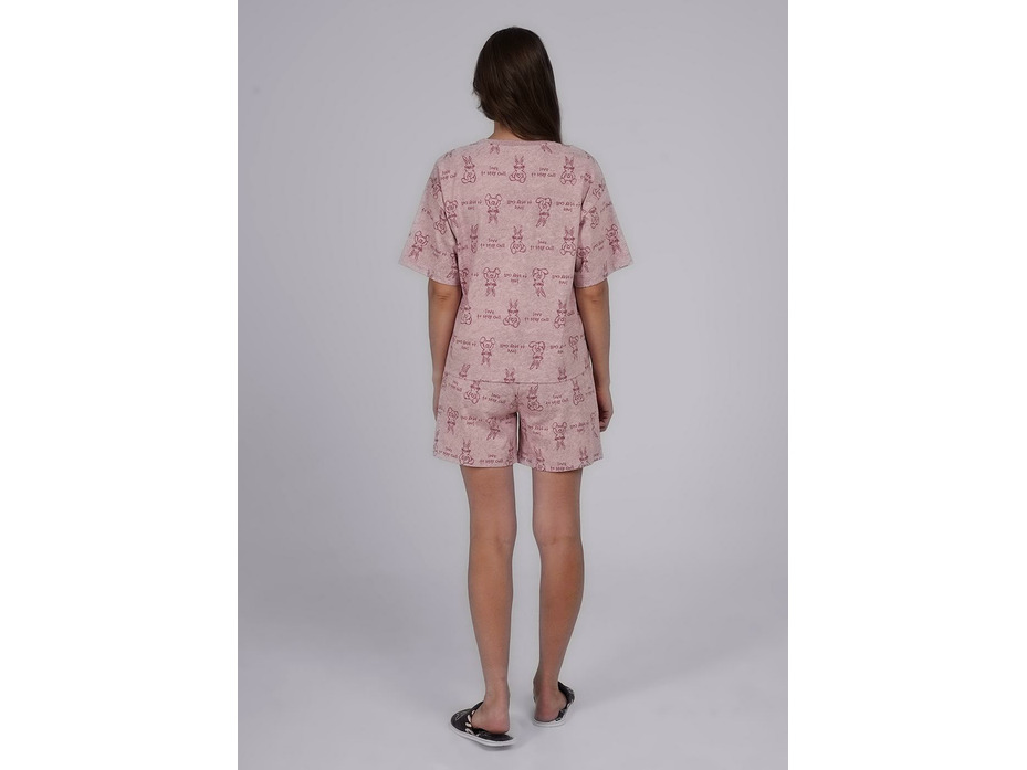 Пижама женская, футболка и шорты LP25-1148/ 1 Сахарная вата / Clever