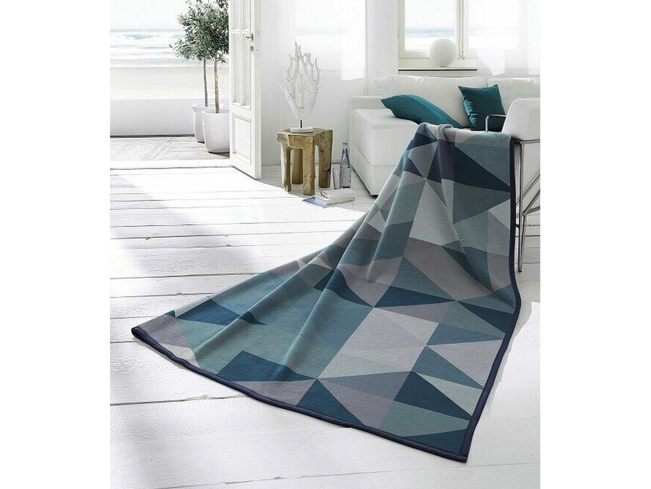 Плед 787415 Kaleidoscope blue хлопковая байка 150*200 / Biederlack Плед 787415 Kaleidoscope blue хлопковая байка 150*200 / Biederlack