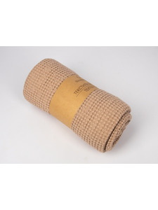 Плед 23С70-ШР Зефир бежевый льняной 130*200 / Белорусский лен