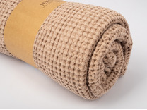 Плед 23С70-ШР Зефир бежевый льняной 130*200 / Белорусский лен Плед 23С70-ШР Зефир бежевый льняной 130*200 / Белорусский лен