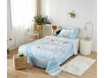 Покрывало с наволочкой детское Sunny day №8 Кошка хлопковое 120*200, 50*70 (1 шт) / Sofi de Marko