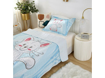 Покрывало с наволочкой детское Sunny day №8 Кошка хлопковое 120*200, 50*70 (1 шт) / Sofi de Marko
