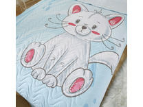 Покрывало с наволочкой детское Sunny day №8 Кошка хлопковое 120*200, 50*70 (1 шт) / Sofi de Marko