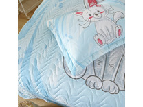 Покрывало с наволочкой детское Sunny day №8 Кошка хлопковое 120*200, 50*70 (1 шт) / Sofi de Marko