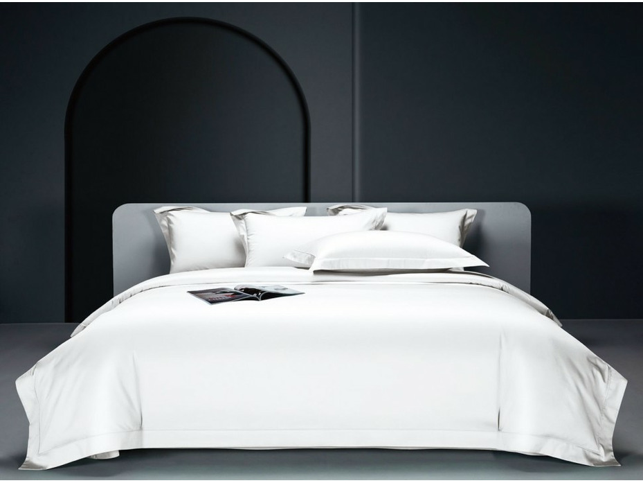 Постельное белье Белый бархатный полисатин 1,5 сп / Winni