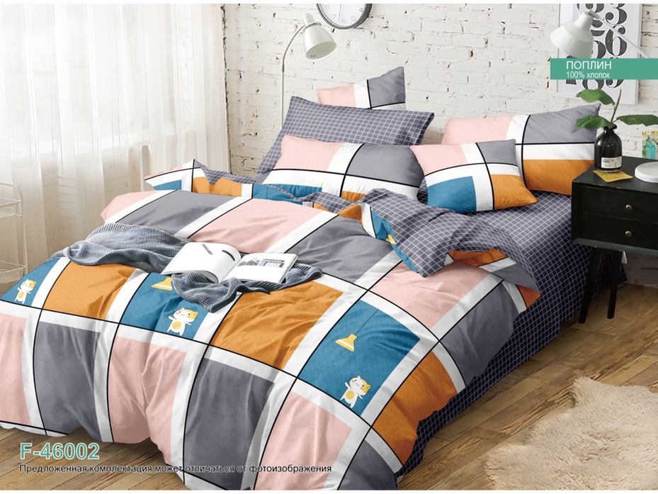 Постельное белье F-46002 M поплин 1,5 сп / Спать Пора