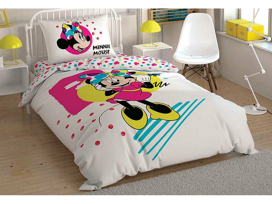 Постельное белье с простыней на резинке Минни маус Disney minnie colour mayhem ранфорс 1,5 сп / Tac