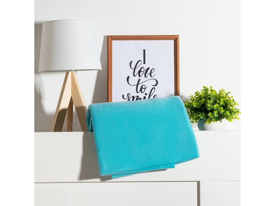 Плед 7584244 голубой флисовый 130*150 / Экономь и Я