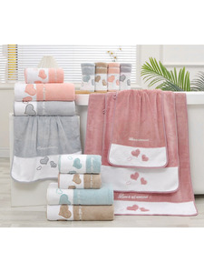 Полотенце 7506152 Большие сердечки микрофибра 70*140 / 7-я