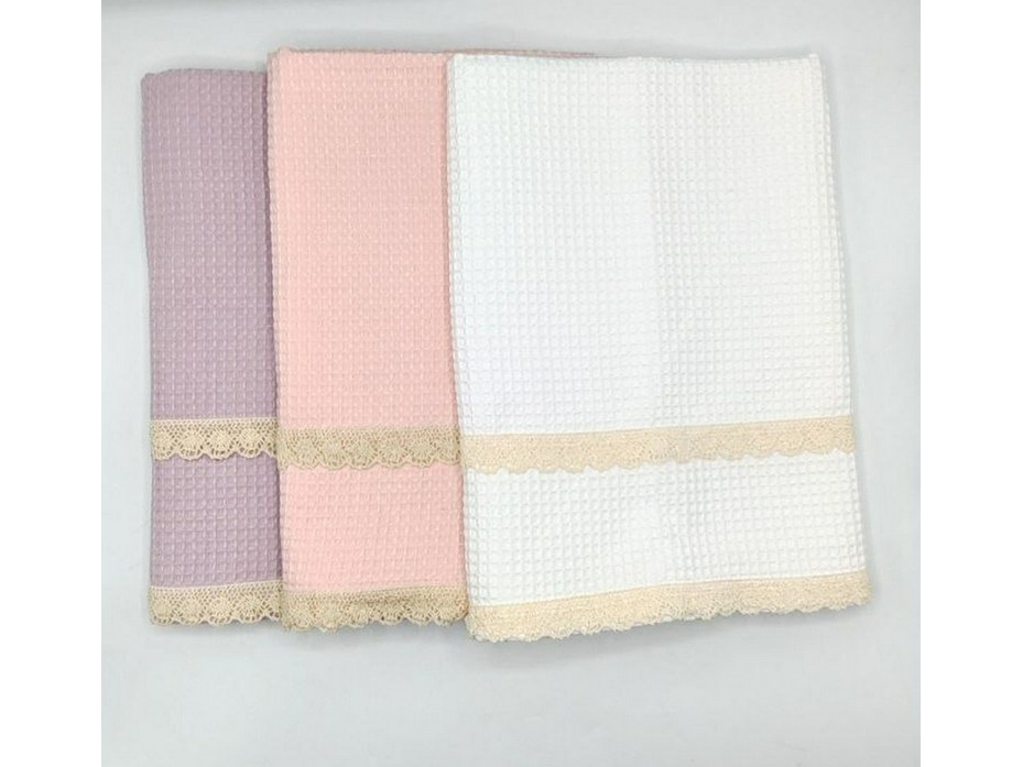 Полотенце 8506398 Вафельное с кружевом 70*140 / 7-я Полотенце 8506398 Вафельное с кружевом 70*140 / 7-я