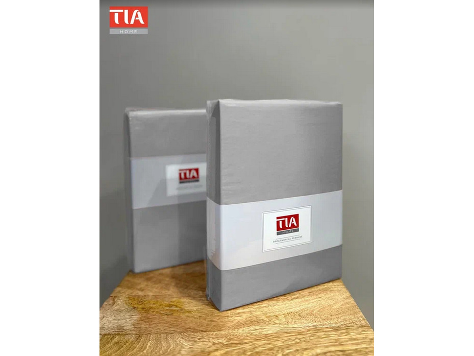 Простыня на резинке 213KL-105 Светло-серый сатин 120*200 / Tia