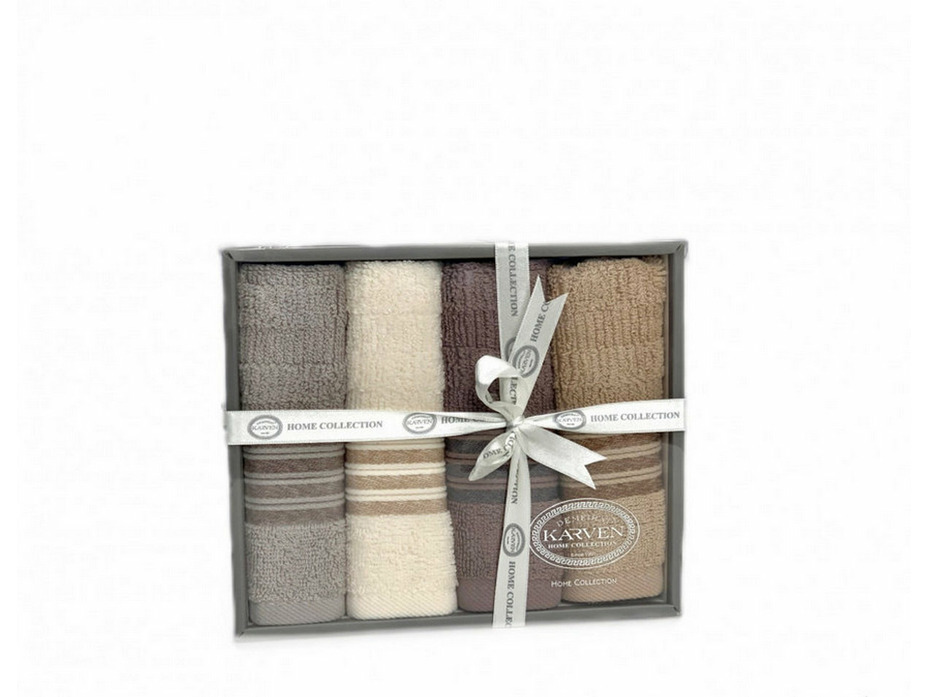 Набор полотенец в подарочной упаковке HN 731 Samanyolu махровые 30*50 (4 шт) / Karven