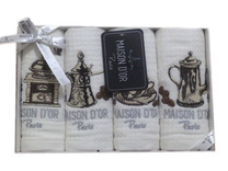 Набор полотенец Coffee Dor вафельно-махровые в подарочной упаковке (30*50, 4 пр) / Maison Dor Набор полотенец Coffee Dor вафельно-махровые в подарочной упаковке (30*50, 4 пр) / Maison Dor