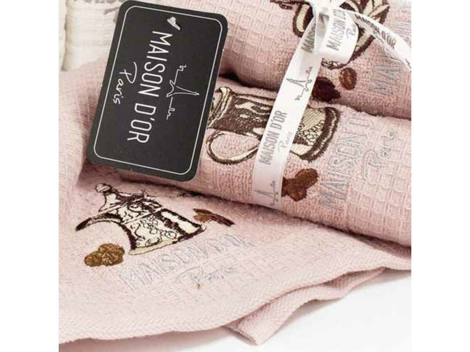 Набор полотенец Coffee Dor вафельно-махровые в подарочной упаковке (30*50, 4 пр) / Maison Dor Набор полотенец Coffee Dor вафельно-махровые в подарочной упаковке (30*50, 4 пр) / Maison Dor