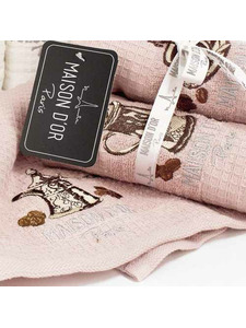 Набор полотенец Coffee Dor вафельно-махровые в подарочной упаковке (30*50, 4 пр) / Maison Dor