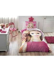 Постельное белье с простыней на резинке Барби Barbie sparkle Disney ранфорс 1,5 сп / Tac Постельное белье с простыней на резинке Барби Barbie sparkle Disney ранфорс 1,5 сп / Tac