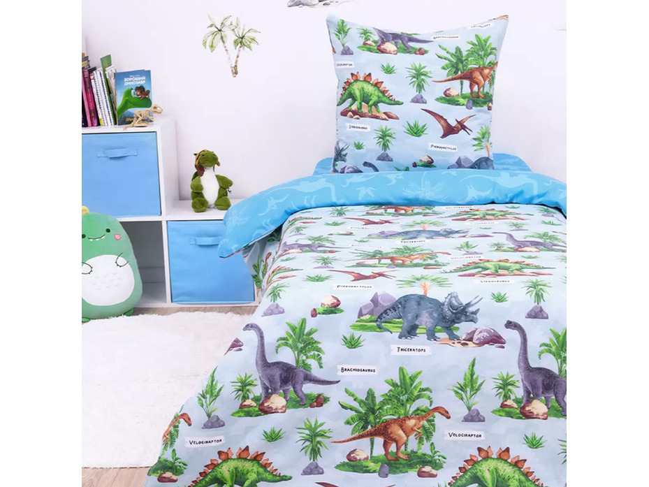 Постельное белье 500117(17) Мир динозавров бязь 1,5 сп / Василиса