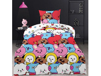 Постельное белье с простыней на резинке 20127 (24) Краш перкаль 1,5 сп / Василса