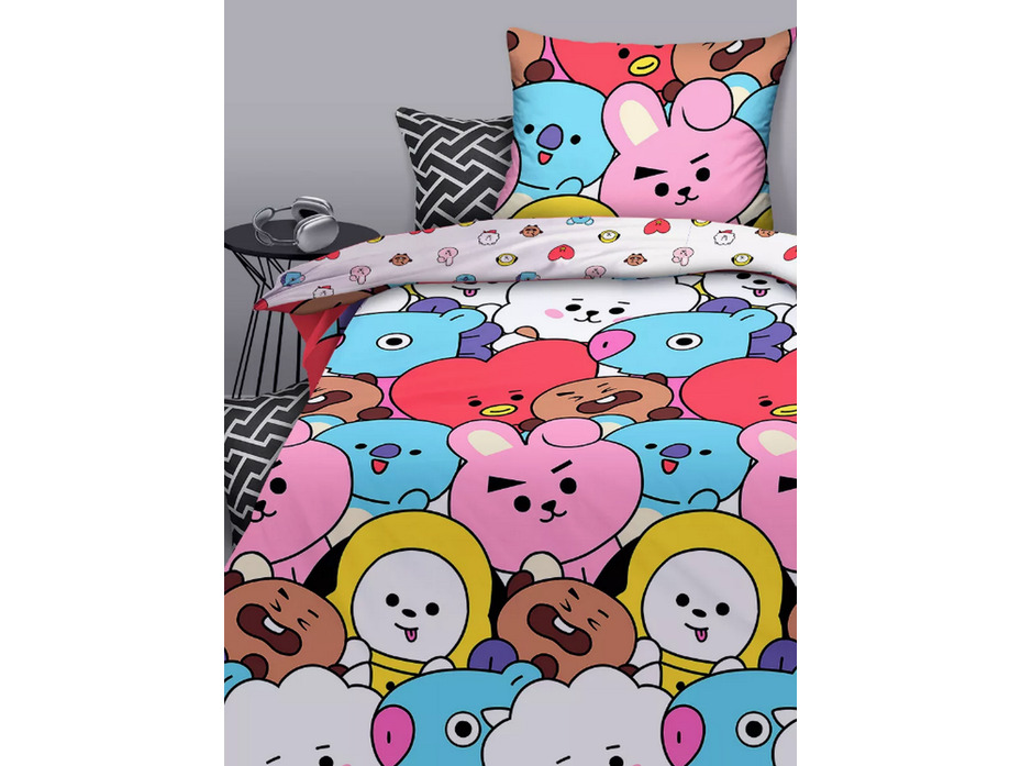 Постельное белье с простыней на резинке 20127 (24) Краш перкаль 1,5 сп / Василса