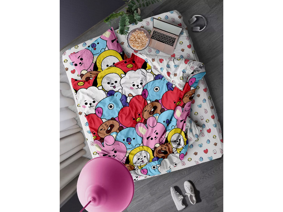 Постельное белье с простыней на резинке 20127 (24) Краш перкаль 1,5 сп / Василса