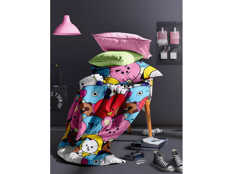 Постельное белье с простыней на резинке 20127 (24) Краш перкаль 1,5 сп / Василса