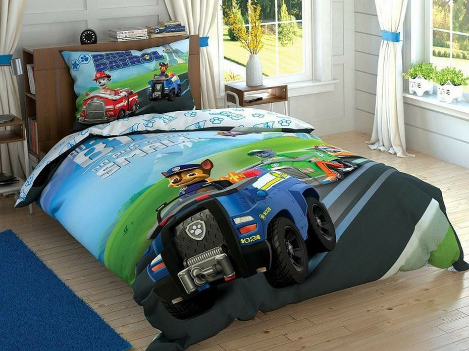 Постельное белье с простыней на резинке Щенячий патруль Paw Petrol Team Т Disney ранфорс 1,5 сп Tac Постельное белье с простыней на резинке Щенячий патруль Paw Petrol Team Т Disney ранфорс 1,5 сп Tac