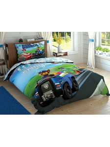 Постельное белье с простыней на резинке Щенячий патруль Paw Petrol Team Т Disney ранфорс 1,5 сп Tac