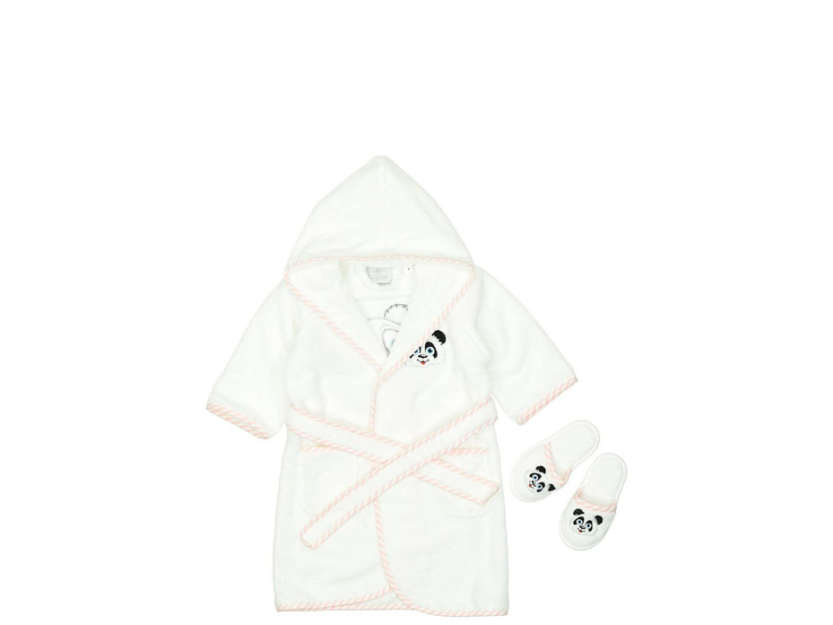 Халат детский с тапочками Luna велюровый с капюшоном / Maison Dor