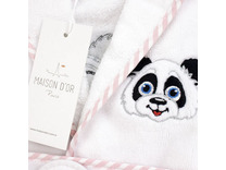 Халат детский с тапочками Luna велюровый с капюшоном / Maison Dor