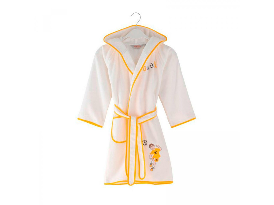Халат детский Footballer желтый махровый с капюшоном / Soft Cotton