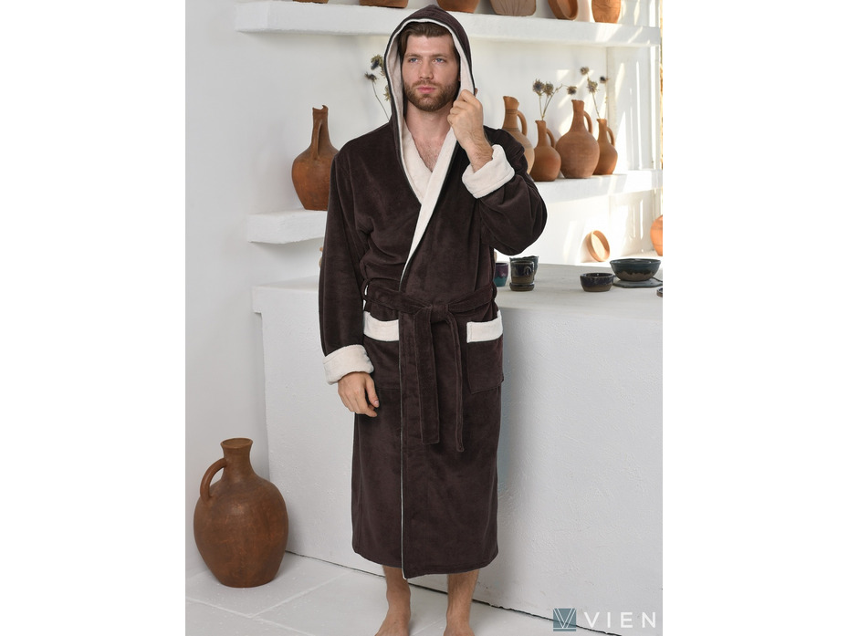 Халат мужской Aleandro бамбуковый с капюшоном / Vien