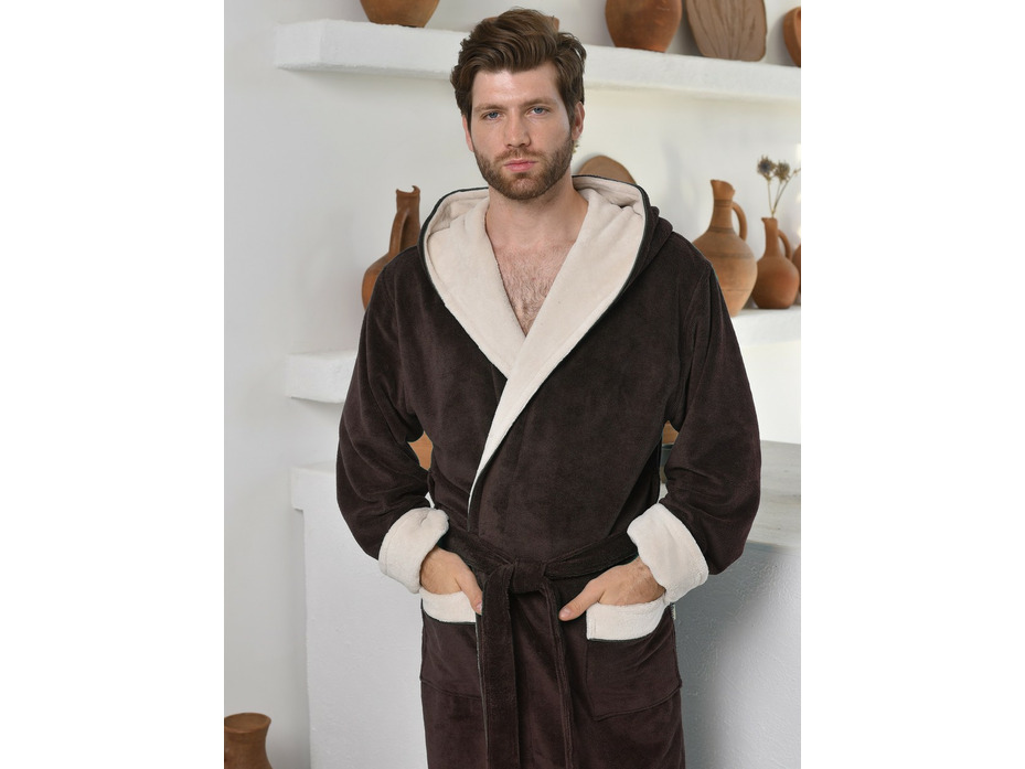 Халат мужской Aleandro бамбуковый с капюшоном / Vien