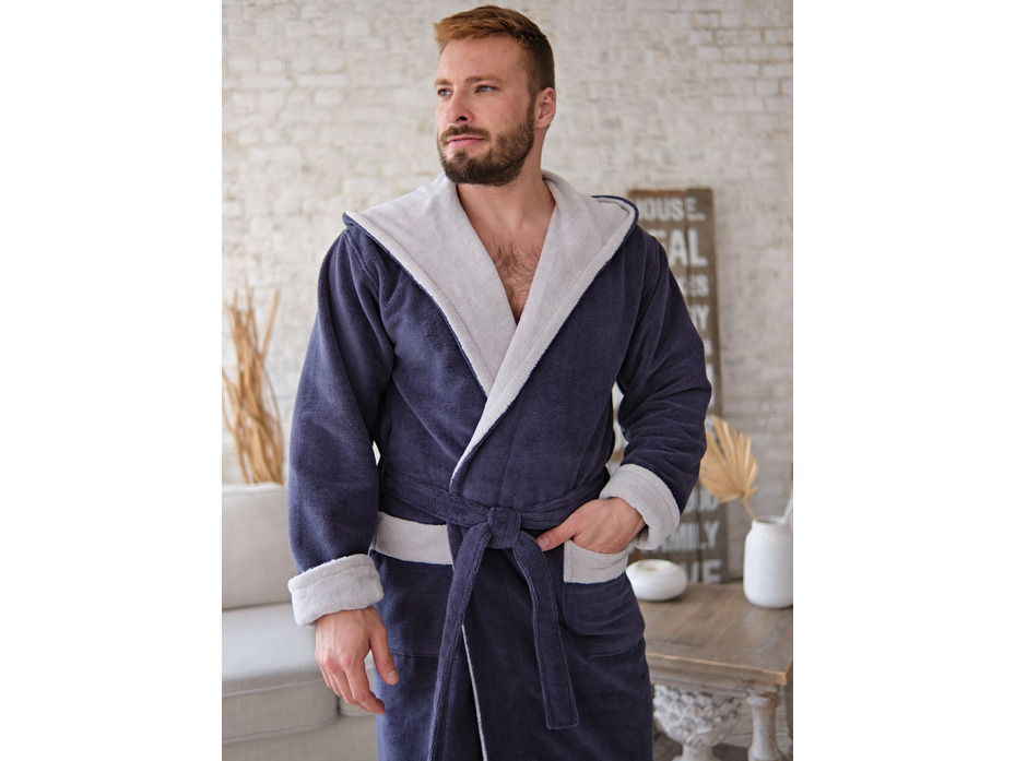 Халат мужской Aleandro бамбуковый с капюшоном / Vien